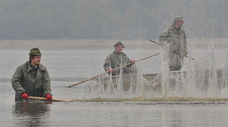 Blatentí rybái loví Velkorojický rybník na Strakonicku.