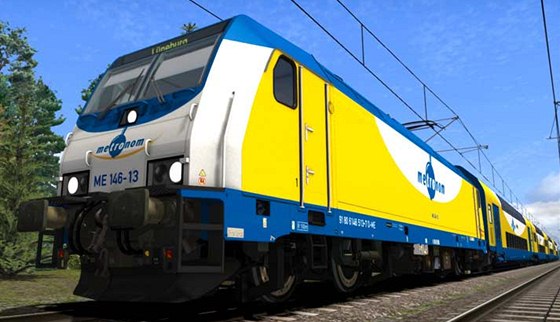 Obrázek ze hry Train Simulator 2014, která nabízí pes 130 kus stahovatelného obsahu.