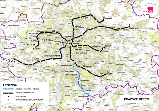 Pražské metro - trasa D / Pankrác - Písnice