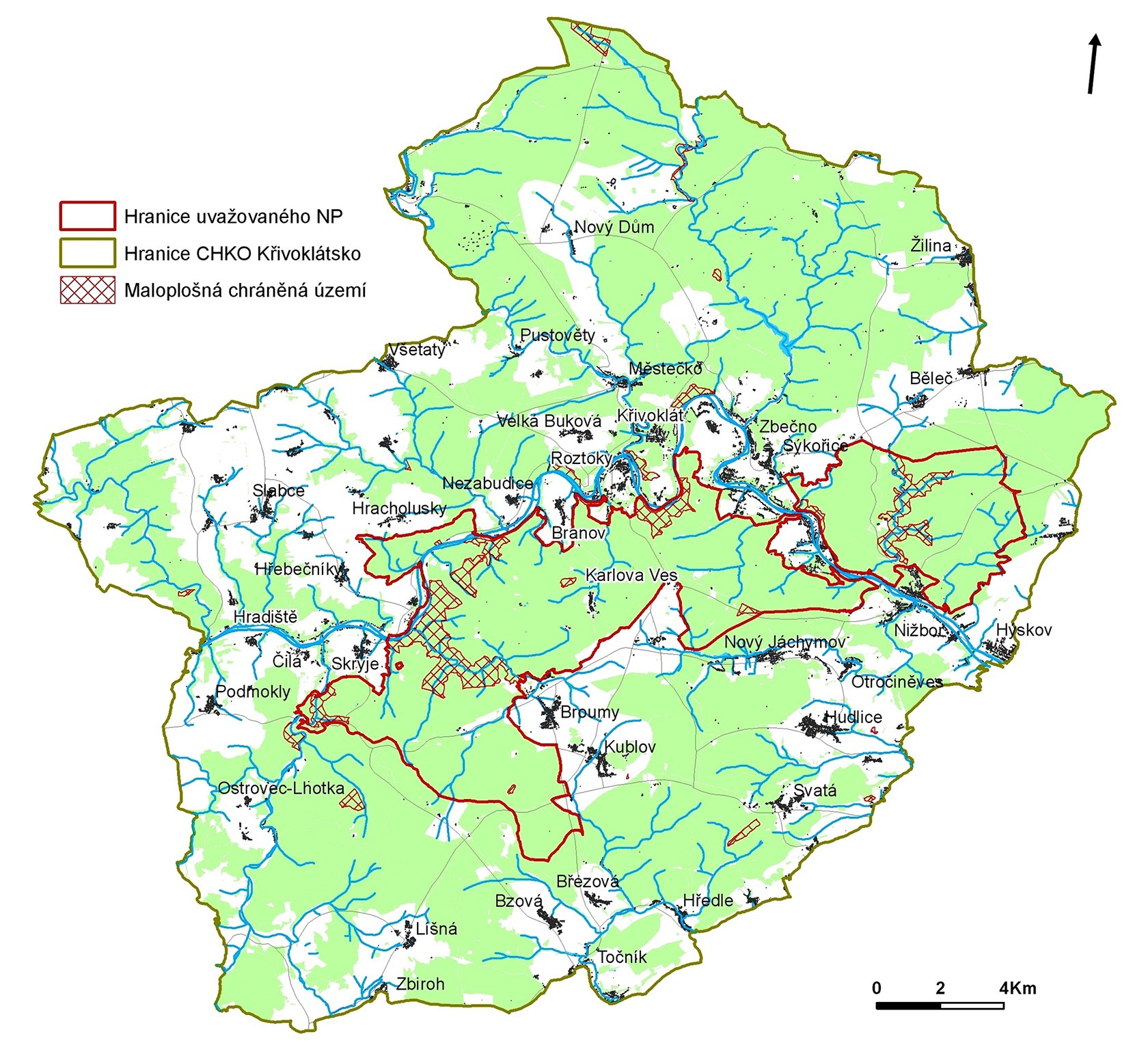 chko křivoklátsko mapa Fotogalerie: Mapa, na níž je vidět hranice uvažovaného Národního  chko křivoklátsko mapa