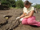 Odkryté hroby na pedpolí lomu Bílina u Mariánských Radic na Mostecku