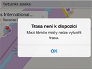 Navigace nyní uivatele iPhon na parkovit mezinárodního letit ve Fairbanks