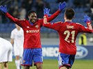 RADOST CSKA MOSKVA Toi a Musa  z CSKA Moskva se radují z gólu do sít Plzn v...