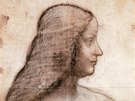 Leonardo da Vinci: Isabella d' Este (skica k portrétu, je je v majetku galerie...