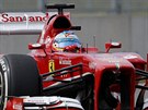 Fernando Alonso ze stáje Ferrari v kvalifikaci Velké ceny Koreje.