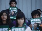 Protest proti zadrení aktivist Greenpeace ped ruskou ambasádou v Ciudad de...