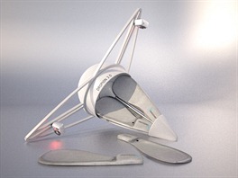 Dropion 3.0 je dílo designera Petra Bakoše. Gondola ukrývá veškerou elektroniku...