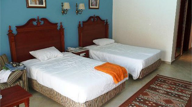Hotelový pokoj v egyptském letovisku Hurghada, ve kterém byly nalezeny mrtvé Češky.