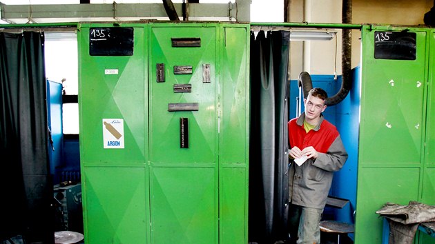 Studentskch voleb se zastnili i budouc instalati ze Stedn koly polytechnick v Brn (2. jna 2013).