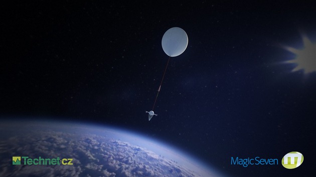 Dropion osazený deseti keškami, GoPro a Axis kamerou a další elektronikou nezbytnou pro přímý přenos a záznam letu vystoupá na balónu do výšky 30 až 40 km.