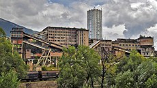 A derelict mining building is seen in Lupeni town, near Aninoasa, 330 km (202...