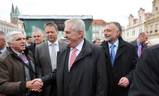 Prezident se na kolínském náměstí setkal s občany. 