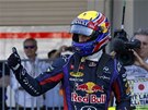 VÍTZ. Mark Webber po kvalifikaci Velké ceny Japonska F1