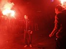 Fanouci Bosny a Hercegoviny v centru Sarajeva oslavují postup fotbalist na...