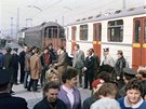 Pi pevozu do Prahy se zastavily v hranin stanici op.