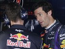 Mark Webber v boxech stáje Red Bull