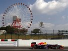 Sebastian Vettel v kvalifikaci na Velkou cenu Japonska.