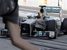 Lewis Hamilton v kvalifikaci na Velkou cenu Japonska.