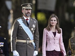 panlský korunní princ Felipe a jeho manelka Letizia (12. íjna 2013)