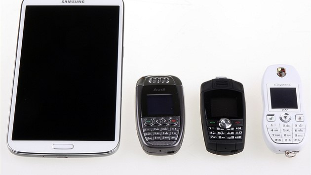 Miniaturn nsk mobily v porovnn s veliknem Samsungem Galaxy Mega 6.3