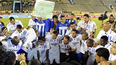 Fotbalisté Hondurasu se radují z postupu na MS 2014.