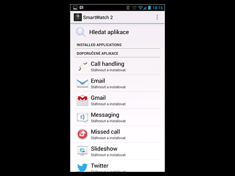 Sony SmartWatch 2 - ovldac aplikace SmartConnect