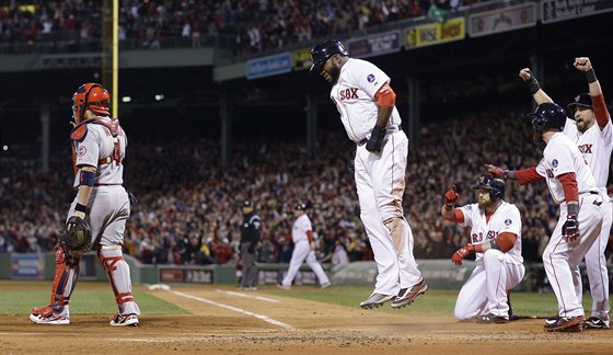 Baseballista Bostonu David Ortiz si v prbhu prvního finále Svtové série