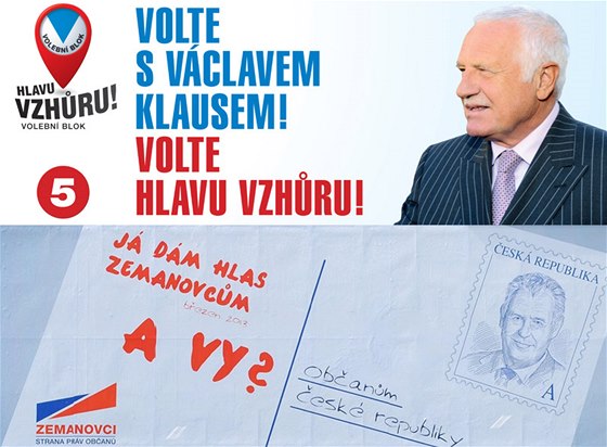 Strany, které podporovali prezidenti Klaus a Zeman, u voli propadly.