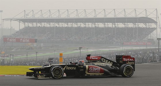 Kimi Räikkönen ze stáje Lotus bhem Velké ceny Indie.