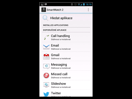 Sony SmartWatch 2 - ovldac aplikace SmartConnect