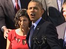 Barack Obama pomáhá omdlévající thotné en. (21. íjna 2013)