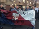 Shromádní a následný pochod radikál v Plzni (28. íjna 2013).