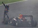 Sebastian Vettel ze stáje Red Bull slaví v Indii titul mistra svta.