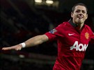 Javier Hernandez z Manchesteru United slaví gól