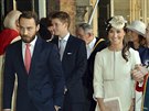 Pippa Middletonová a její bratr James na ktu prince George (Londýn, 23. íjna...