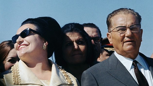 Josif Broz Tito a Jovanka Brozov bhem nvtvy Egypta