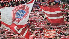 FANDÍME. Fanouci Bayernu Mnichov pi utkání proti Plzni.