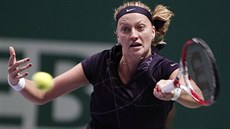 Česká tenistka Petra Kvitová v duelu s Angelique Kerberovou z Německa.