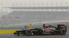 Kimi Räikkönen ze stáje Lotus během Velké ceny Indie.