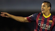 Alexis Sanchez z Barcelony práv vstelil gól.