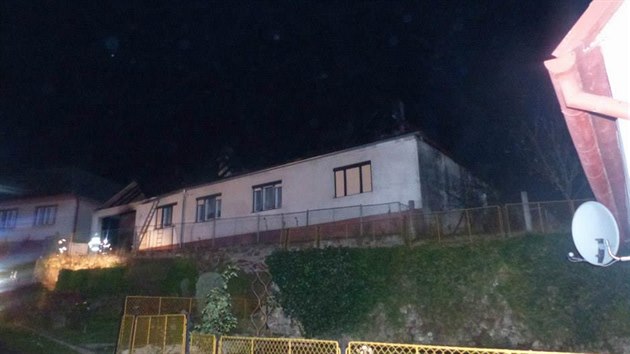Požár hospodářského a obytného stavení v Hrutově na Jihlavsku.