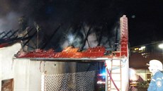 Po�ár hospodá�ského a obytného stavení v Hrutov� na Jihlavsku.