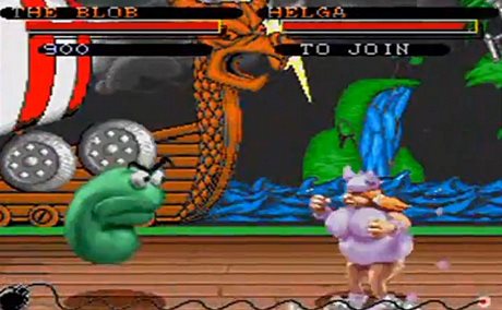 Obrázek ze hry ClayFighter pro konzoli Nintendo SNES.