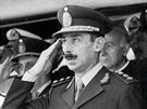 Vojenský triumvirát v ele Argentiny na snímku z roku 1977. Zleva admirál...
