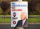 Václav Klaus na pedvolebním billboardu hnutí Hlavu vzhru!