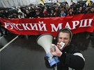 V Den národní jednoty protestovali v Moskv nacionalisté
