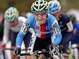 Pavla Havlíková pi závodu en na mistrovství Evropy v cyklokrosu. 