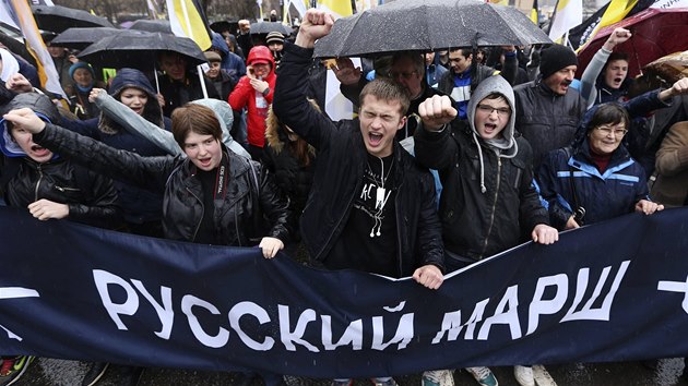 Ruskho pochodu se v Moskv astnily tisce lid