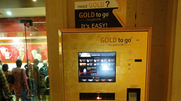 Pokud mte rdi zlato, bude se vm lbit tento automat. Sta vloit kartu, zvolit si, kolik gram zlata si pejete, a zzrak je na svt. Nachz se v hotelu Atlantis.