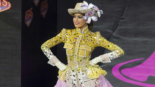 Miss Venezuela 2013 Gabriela Islerov v nrodnm kostmu na Miss Universe v Moskv